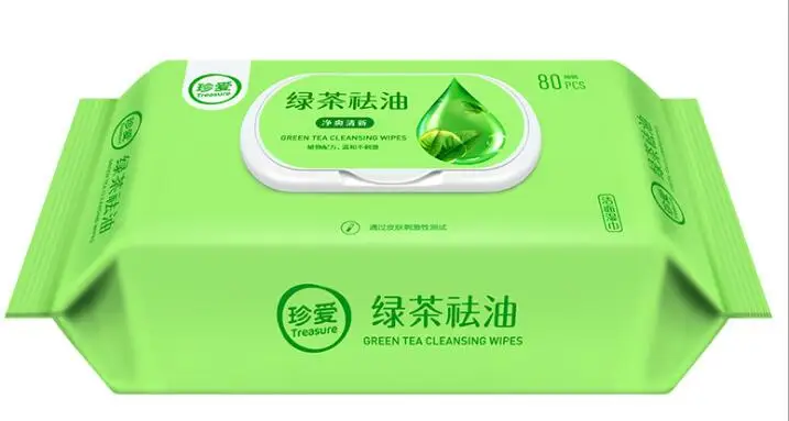 80pc Green Tea Wet Wipe Clean Wipe Skin Disposable Disinfection Prep Swap Pad Cleaning Care Jewelry Mobile Phone Antiseptic Skin