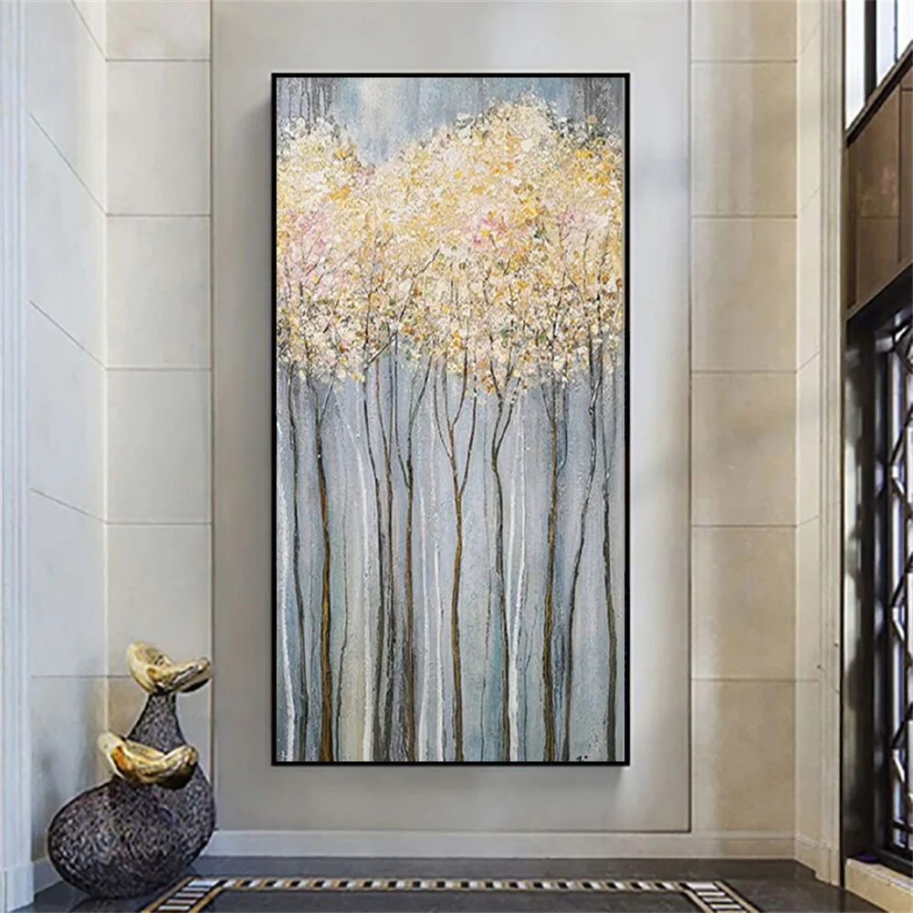 

Hand Painted Modern Oil Paintings On Canvas Cherry Blossoms White Pictures Large Home Decor Knife Wall Painting Art Living Room