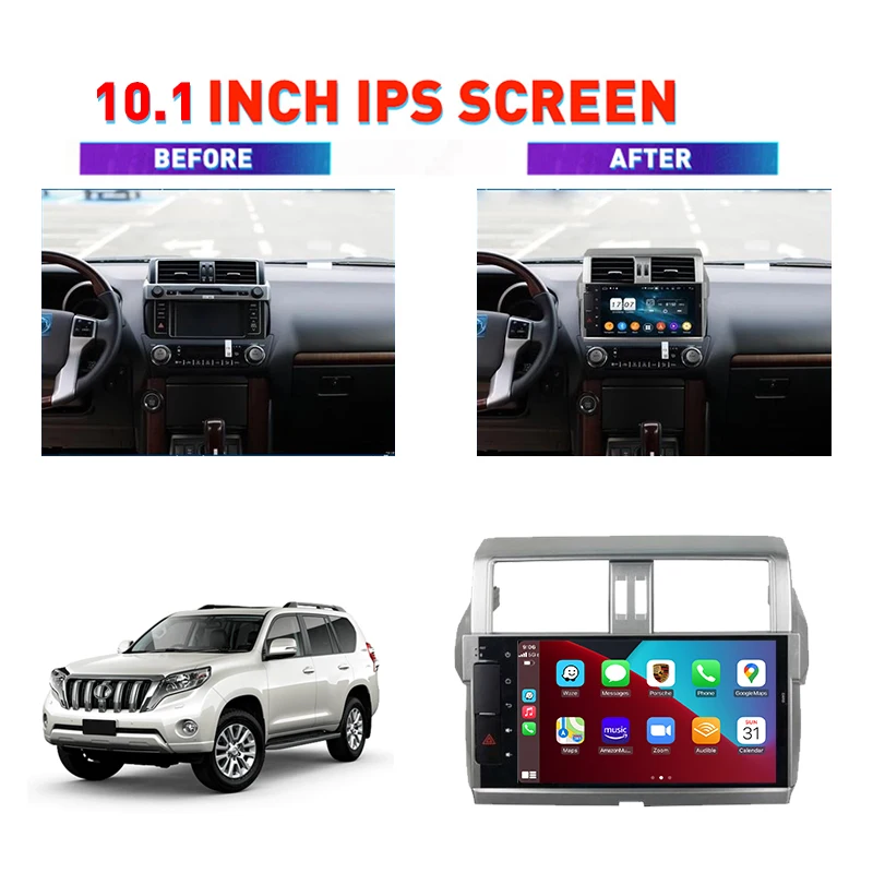 Carplay 2Din Android 11.0 Car Multimedia Player For Toyota Prado LC150 150 Land Cruiser 2013-2017 Navigation GPS Radio 128GB RDS