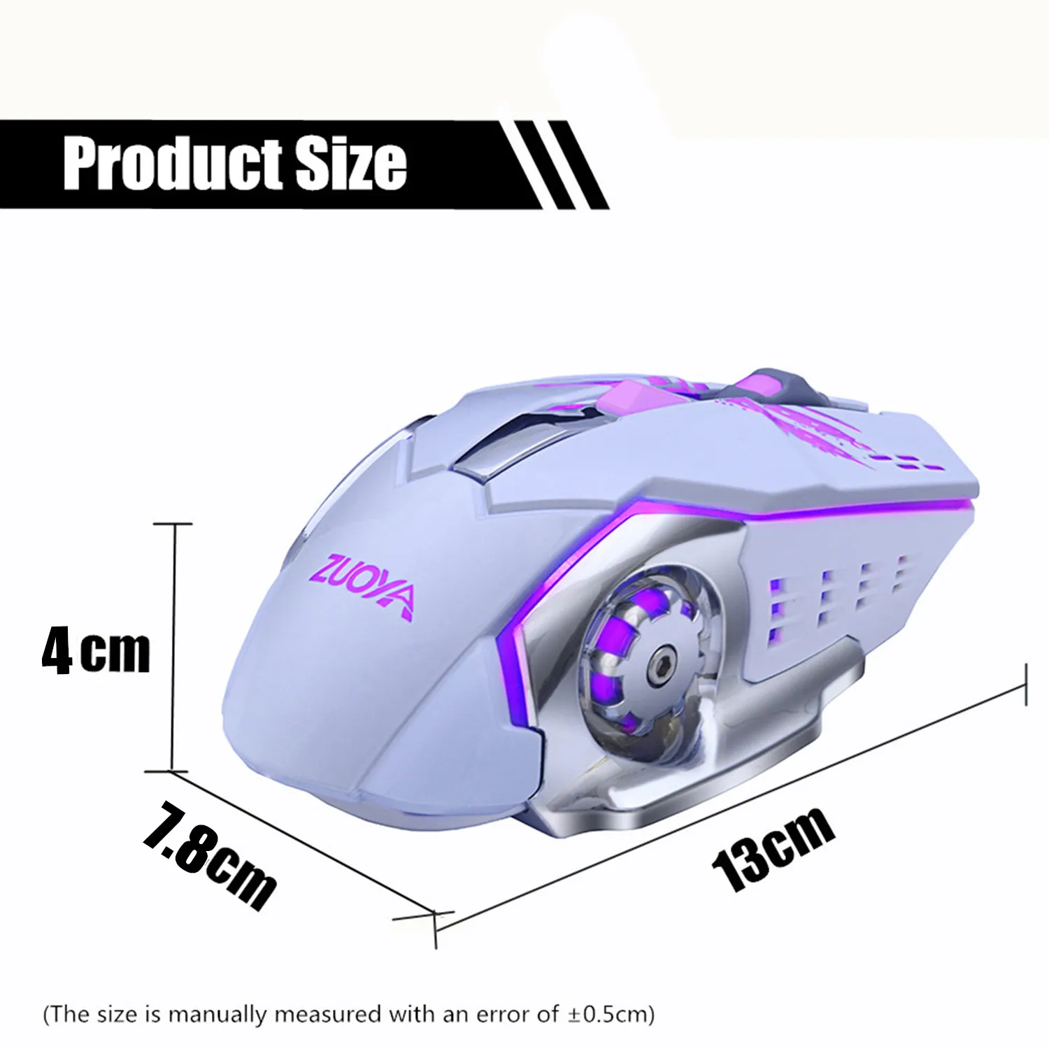 ZUOYA Mouse da gioco DPI regolabile LED luminoso cablato ottico USB Gamer Mouse gioco Mause per PC Computer Laptop professionale