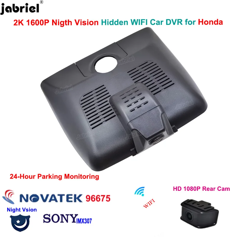 

2K 1600P Auto Wifi Dash Cam Car Dvr Camera 24H Video Recorder For Honda Jazz GR9 2019 2020 2021 For Honda Fit 2019 2020 2021