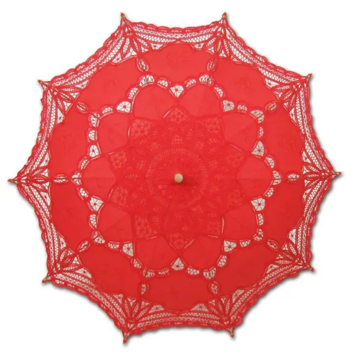 

20pcs Classic Multi-color Noble Elegant Palace Style Long Arm Wedding Umbrella/Embroidery Gingham Lace Parasol SN3889