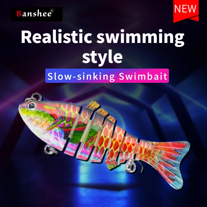 Banshee 100mm 23g Sinking Wobblers For Pike/Bass 7 Multi Jointed Swimbaits Fishing Lure Hard Artificial Bait Crankbaits Sea Lure