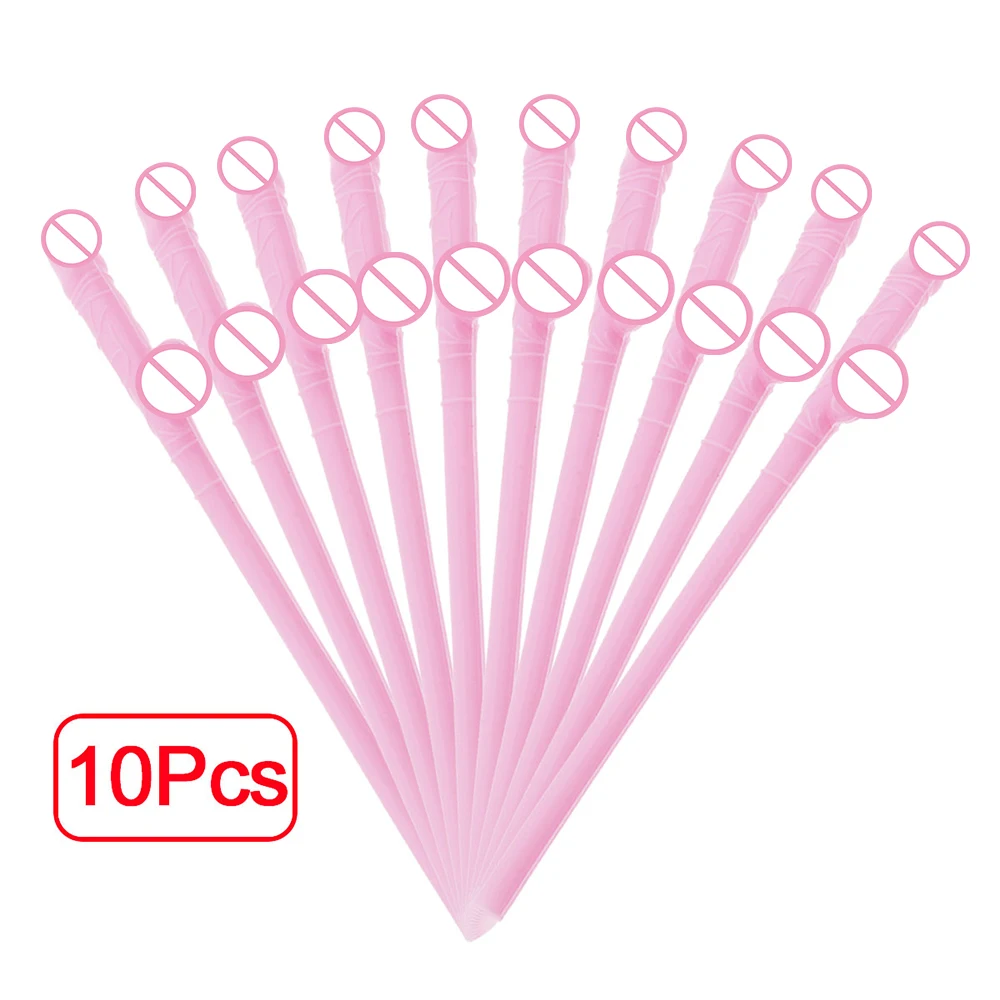 10pcs Funny Straws Sexy Hen Night Willy Drinking Penis Novelty Nude Straws Reusable Party Drinking Straws for Bachelorette Party