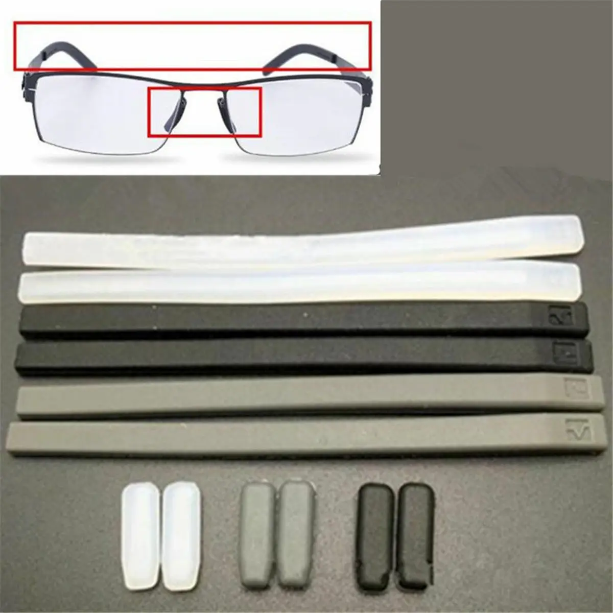 4Pcs/Set Silicone Gel Cover Temple Tips Pad For ic! berlin Glasses Frame 3 Color