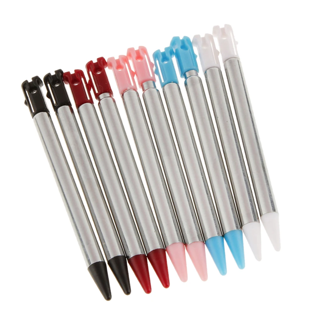 Caneta retrátil de metal para nintendo 3ds, pacote com 10