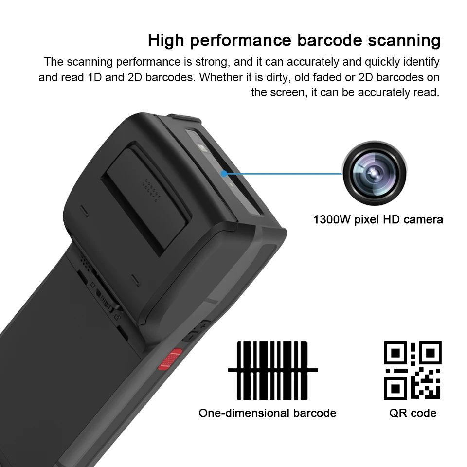 Imagem -04 - Impressora de Etiquetas Térmica Terminal Pda com Honeywell Barcode Scanner 13.56mhz Nfc Pos 5.5 Android 8.1 2g 16g em em