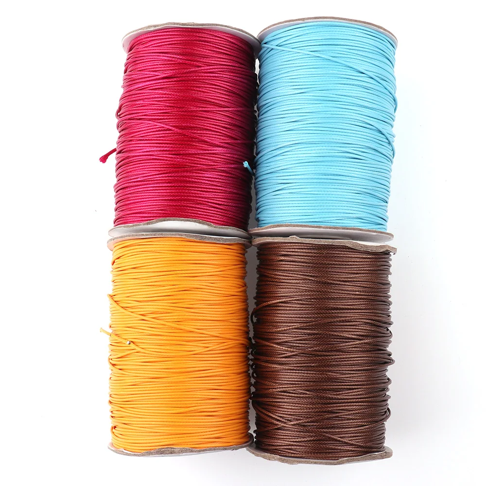 10m/lot 1mm Waxed Thread Polyester Cord String Strap Macrame DIY Bead Fitting Bracelet cord Decorative Accessory Jewelry Making