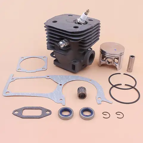 58mm 실린더 피스톤 키트 Husqvarna 395 395XP 395EPA 크랭크 케이스 머플러 가스켓 오일 씰 감압 밸브 베어링 전기 톱
