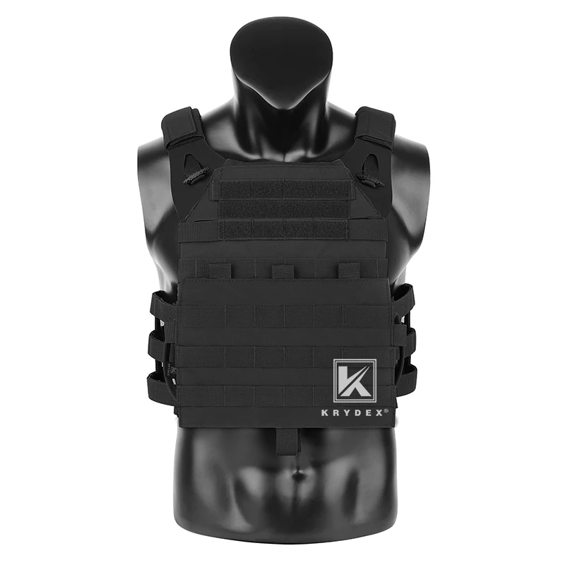 KRYDEX Tactical Plate Carrier Quick Release Assaulter Armor Vest High Speed Instant Cummerbund/Shoulder Strap Black