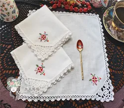 6 sztuk ręcznie szydełkowe szydełko cross stitch małe kwadratowa chusteczka dekoracyjny pokrowiec ręcznik podkładka serwetka tkaniny