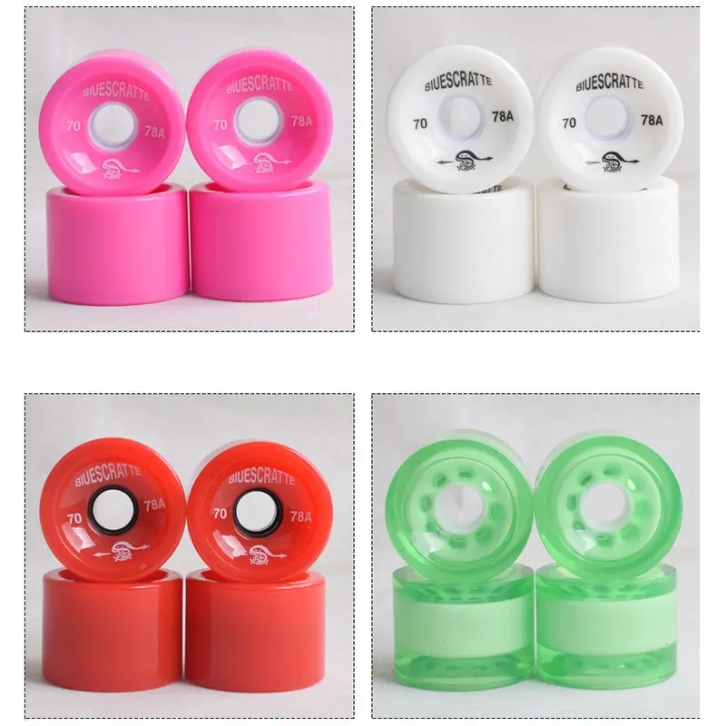 

Multi Color High Elasticity 78A Street Brushing Soft Wheel Road Sports Long Board Scooter PU Wheel Skateboard 4pcs Wheels