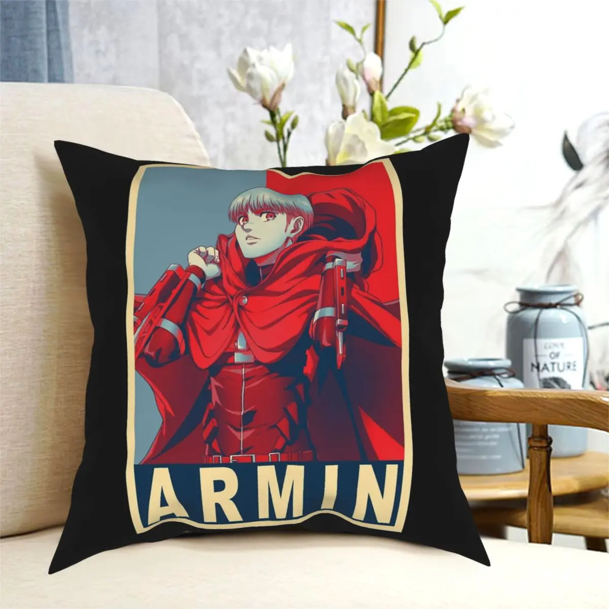 Armin Arlert Poster Square Pillowcase Creative Decor Pillow Case for Room Cushion Cover