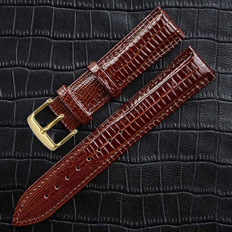 12mm 14mm 16mm 18mm 20mm 22mm 24mm Leather Watch Band Wristband Watch Accessories Lizard Texture Luxury Watch Band Belt