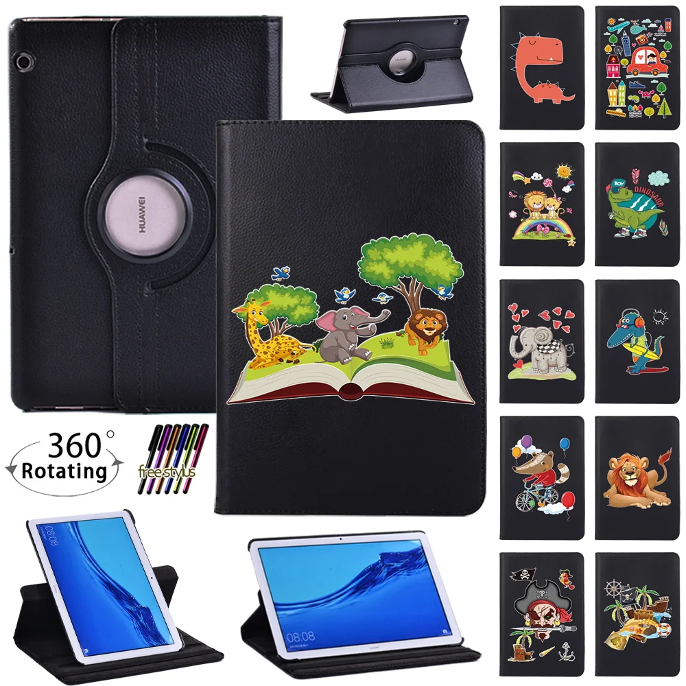 

360 Rotating Case for Huawei MediaPad T3 10 9.6"/MediaPad T5 10 10.1" Tablet Foldable Magnetic Automatically Wake Up Case