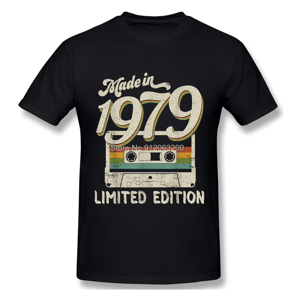 Hecho en 1979, edición limitada, camiseta con cinta de casete de 42 cumpleaños, camiseta para hombre, ropa de calle Harajuku para mujer