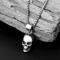 new Hip Hop Rock Skull Pendant Necklace For Women Men Retro Punk Stainless Steel Ghost Head Pendant Christmas Neck Sweater chain