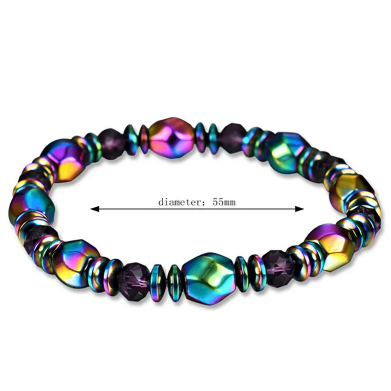 Magnetic Hematite Health Bracelet for women Men Many Colors Crystal healing Bangle Colorful Magnetite 5.5 CM(2.16 IN)