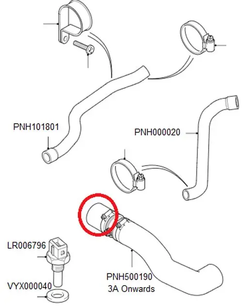 PNH500190 Turbo Hose Land Rover Freelander I 2.0 Td4 7cm for Land Rover