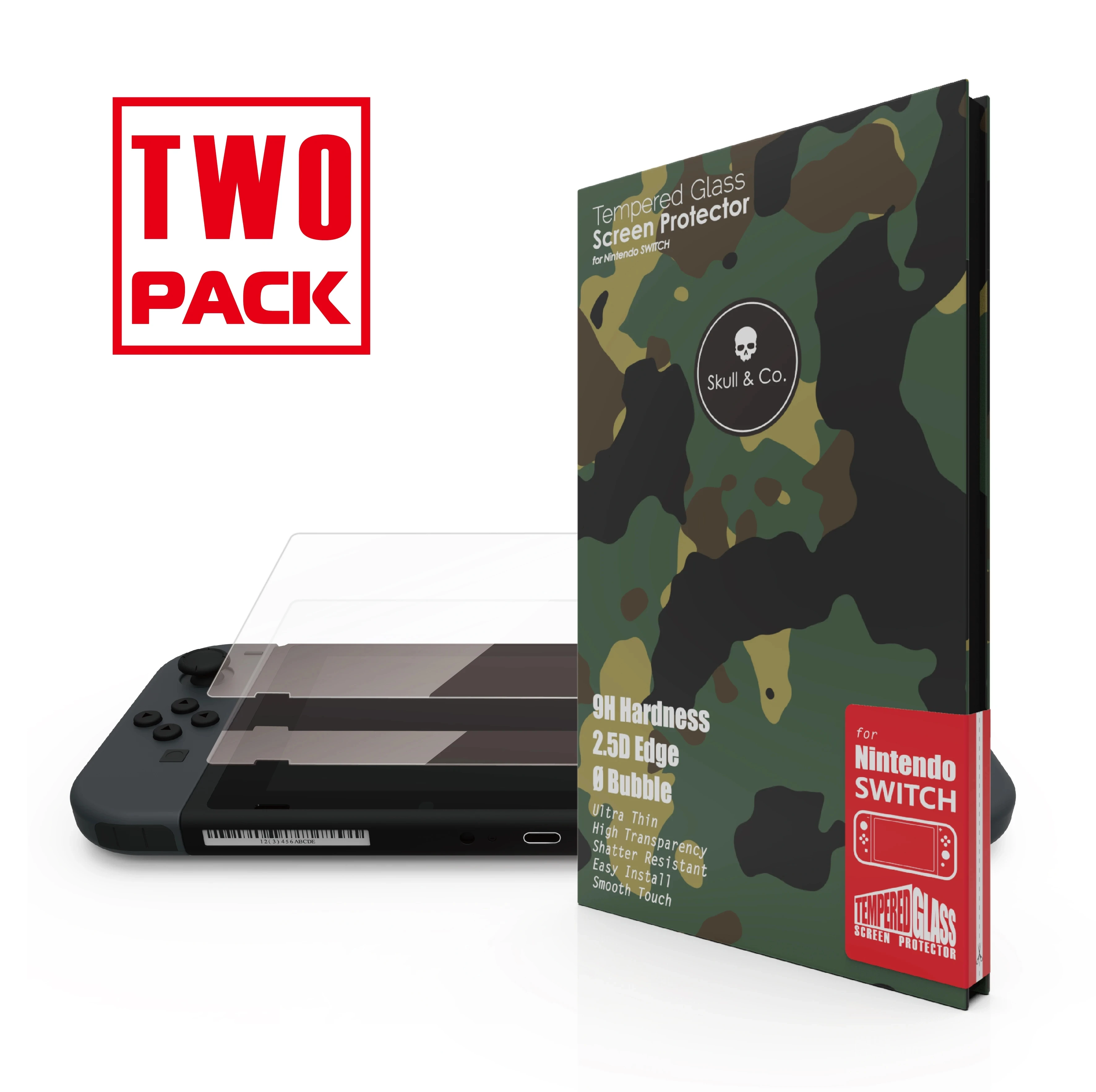 Skull & co. 화면 보호기 강화 유리 필름, 닌텐도 스위치 2 개입