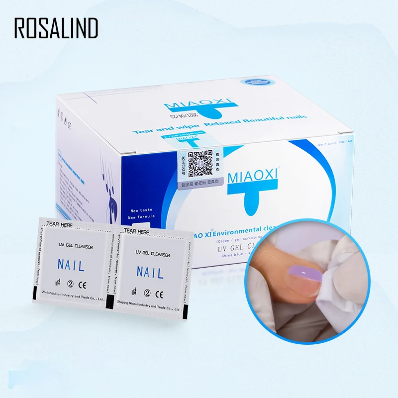 

ROSALIND 100/200pcs Nail Removal Wraps for Gel Nail Polish Manicure Cleaning Professional Nail Polish Soak Off Nail Art Remover