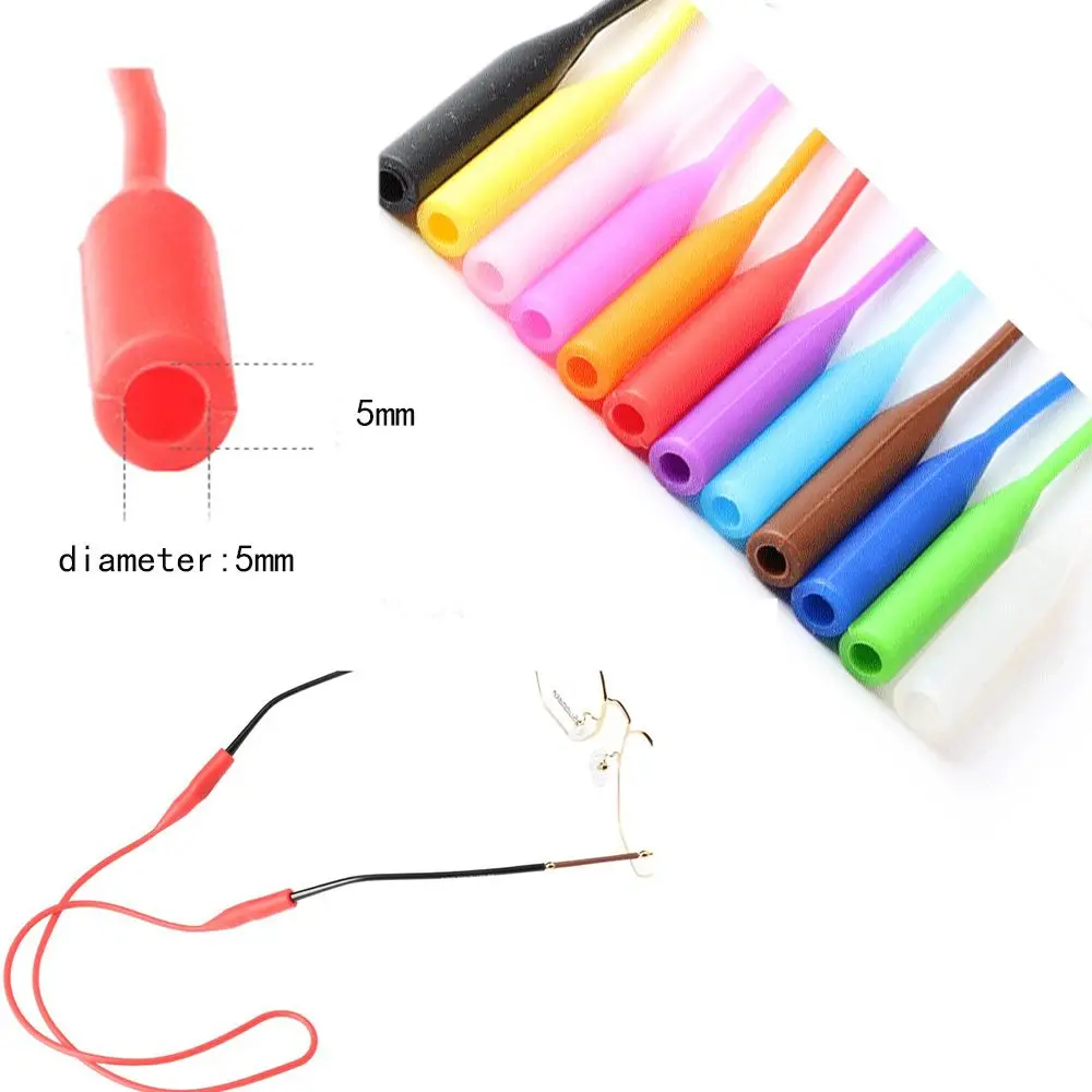 Candy Color Hair Rope Elastic Silicone Eyeglasses Straps Sunglasses Chain Sports Anti-Slip String Glasses Ropes Band Cord Holder