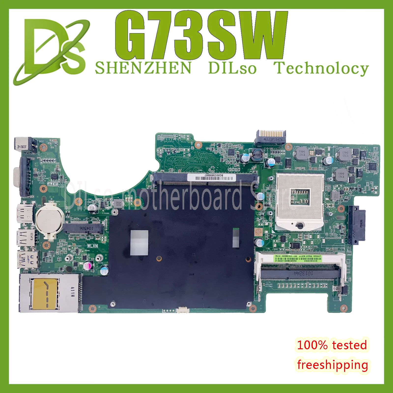 

KEFU G73SW motherboard fit for ASUS G73 G73S G73SW Test mainboard HM65 2D/3D 100% working well