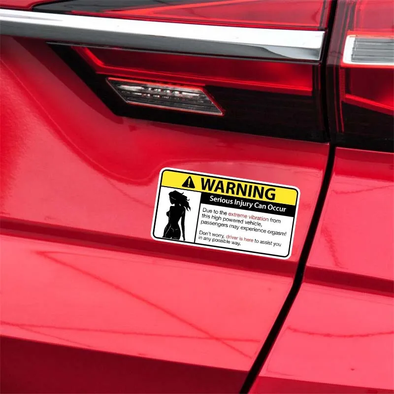 16.4CM*8.4CM 1 Pcs DON'T WORRY Sexy Girl Warning Serious Injury Can Occur PVC Decal Car Sticker for Peugeot Stickers