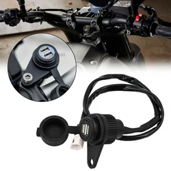 Motorcycle Double USB Charger for Yamaha MT-07 MT-09 SP FZ-09 FZ-07 Tracer XSR 700 900 Socket Converter 5V 2A Black Adapter