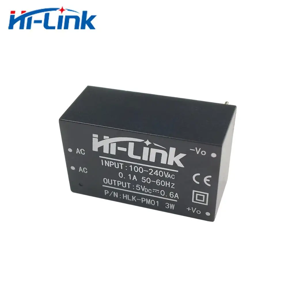 Бесплатная доставка, 50 шт., HLK-PM01 600 мА, 5 В, 3 Вт, модуль питания переменного и постоянного тока, 220 В, CE RoHs