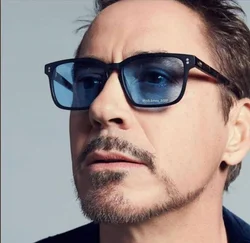 rectangle Rivet Tony Stark Sunglasses women men 2022 brand designer fashion Iron Man Glasses vintage oculos de sol masculino