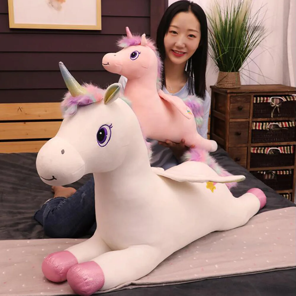 Creative Horse Children Plush Stuffed Toy Birthday Gift Cute Unicorn Horse Sleeping Pillow