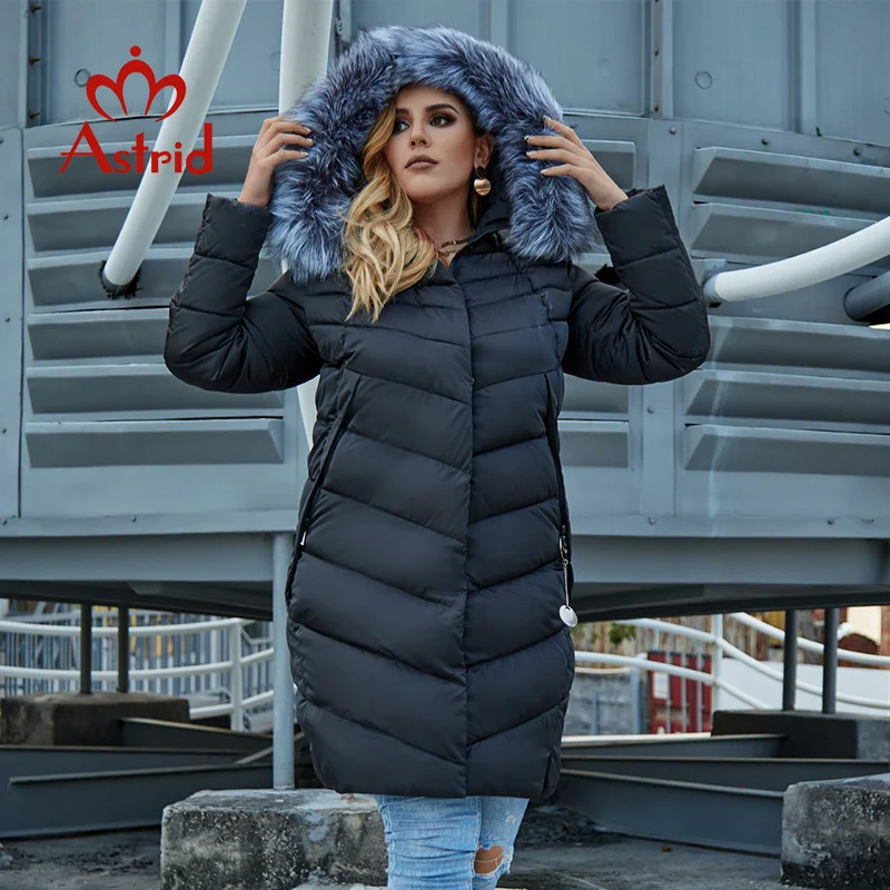 Astrid 2022 Winter New Plus size down jacket women with a fur collar loose clothing outerwear quality women winter coat FR-2160