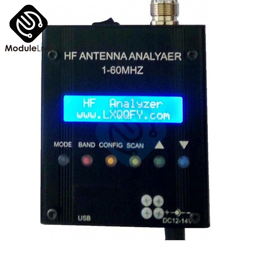 3.8v-18v Mr300 Digital Shortwave Antenna Analyzer Tester Frequency 1-60m Test 5 to 2000 ohms Impedance for Capacitance Detect