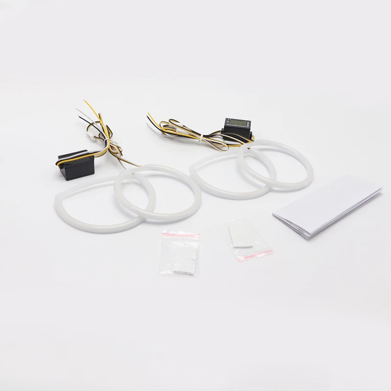 for mazda 3 2004 - 2008 White & yellow Dual and only white color Cotton LED Angel eyes kit  ring DRL Turn signal light