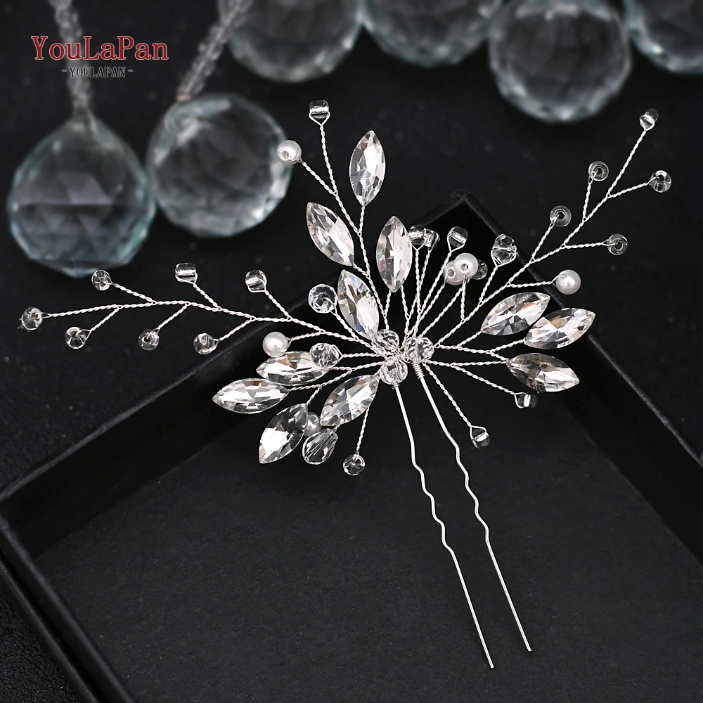 YouLaPan HP103-1 Wedding Hair Accessories Pearl Bride Headband Pearl Wedding Headpieces for Bride Bridal Pins Wedding Clips