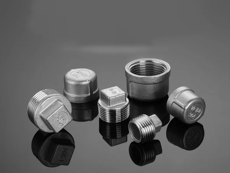 304 stainless steel pipe fitting casting square male threaded plug