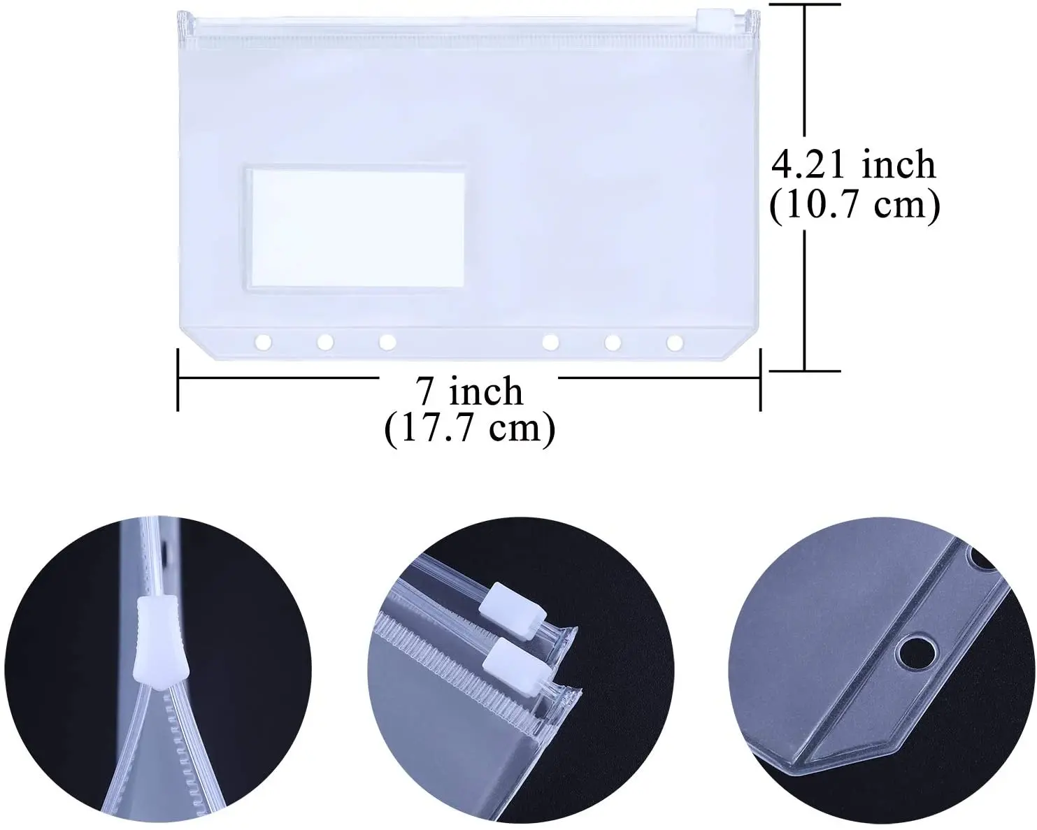 12PCS A6 Binder กระเป๋าป้ายกระเป๋า PVC งบ Budget ซิปซอง6-Holes กระเป๋าโฟลเดอร์สำหรับ A6โน้ตบุ๊ค Binder