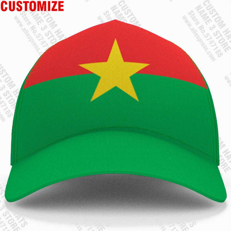 Burkina Faso Baseball Cap Free Custom Made Name Number Team Logo Bf Hat Bfa Country Travel Burkinabe Nation French Flag Headgear