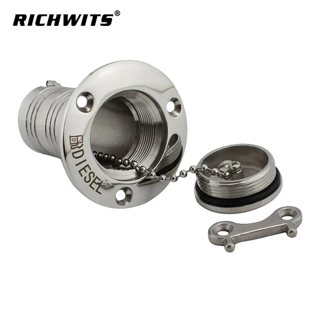 

2 inch (50mm) 316 Stainless Steel Marine Boat Hardware Deck Filler Fuel Boat Deck Gas Boat Deck Fill/Filler with Key Cap