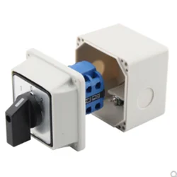 LW26-20 20A rotary cam switch conversion switch 1-0-2, with IP65 waterproof box  4Terminal