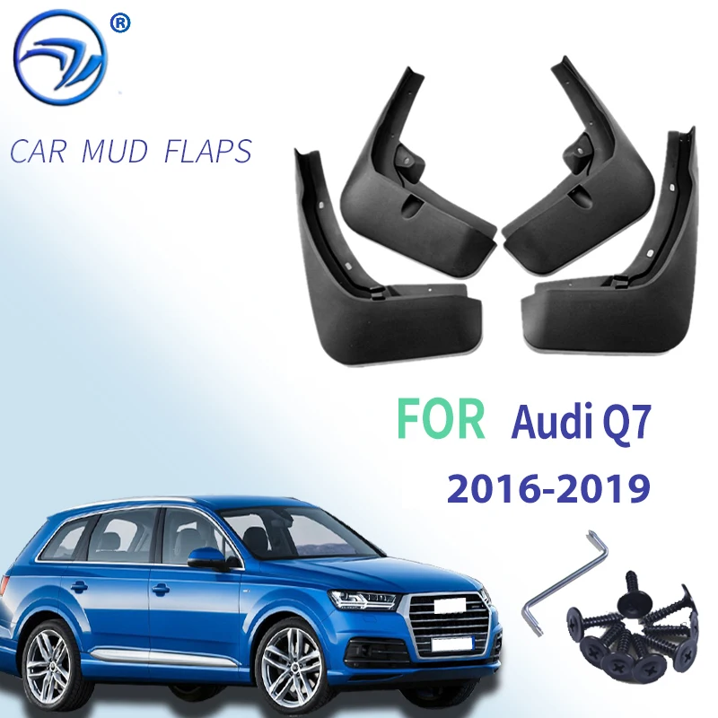 4 PCS For Audi Q7 2016 2017 2018 2019 S Line Front Rear Car Mudflap Fender Mud Guard Flaps Splash Flap Mudguards Accessories