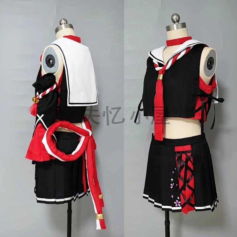 COSLEE VTuber Hololive Ookami Mio Uniform Dress Cosplay Costume Role Play Halloween Carnival Party Outfit Women NEW Customized