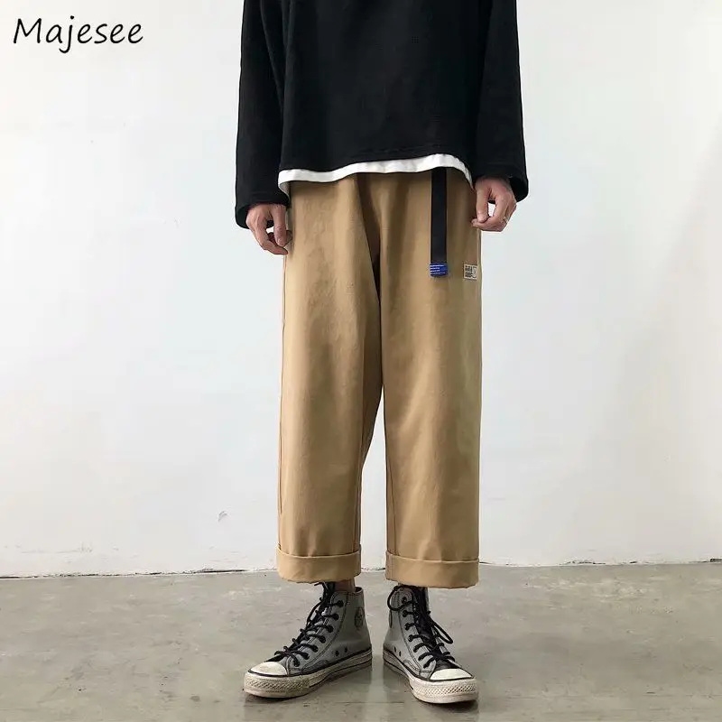 

Men Casual Pants Four Colors Straight Spring Summer Autumn Solid Elastic Waist Simple Korean Style Fashion Breathable All-match