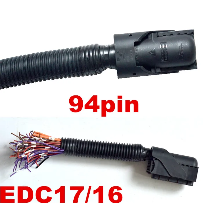 1 kit New 94 Pin Or 60 Pin/Way ECU/EDC17/16 Car Engine Computer Board Plug Connector With 40CM Full Cable Wire For VW Audi