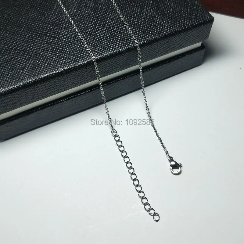 Machine Polishing 316L Stainless steel necklace chain length 45cm+5cm size 0.3mm