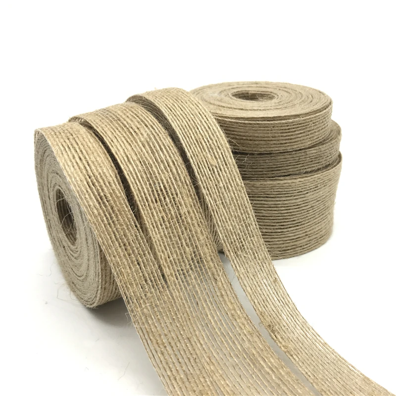 5yards 6mm-38mm Natural Vintage Jute Burlap Ribbon DIY Weddings Belt Strap Floristry Birthday Party Christmas Decoration Craft