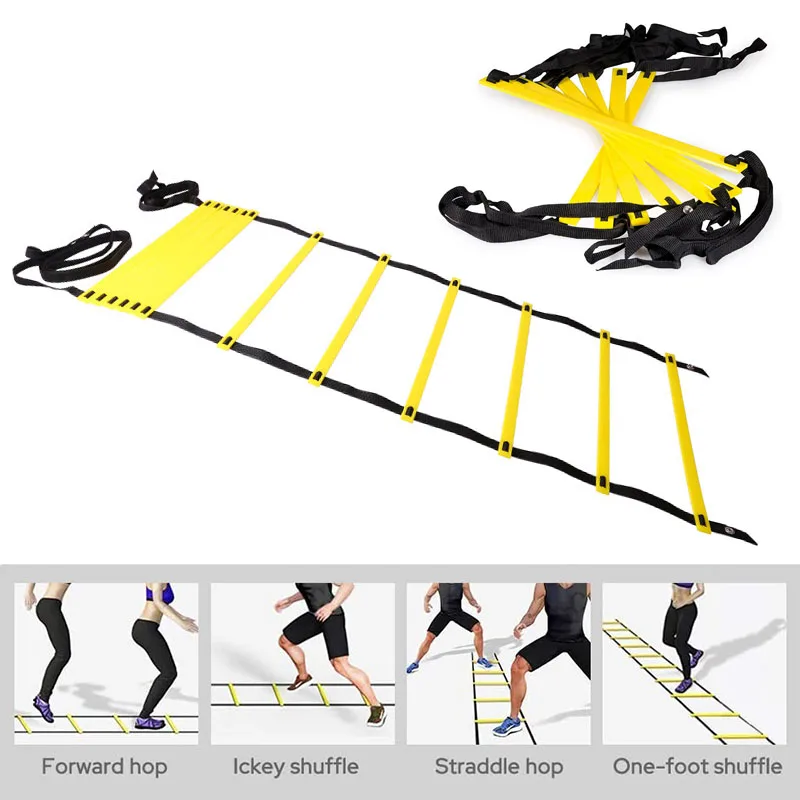 Futebol Fãs Jumping Ladder Flexibilidade Training Kit, Futebol Velocidade Agility Training Ladder, Nylon Correias, Carry Bag, adultos e crianças