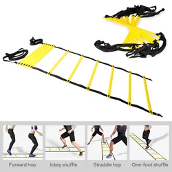 Futebol Fãs Jumping Ladder Flexibilidade Training Kit, Futebol Velocidade Agility Training Ladder, Nylon Correias, Carry Bag, adultos e crianças