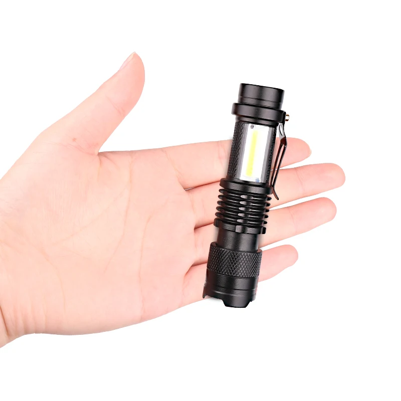 Mini lampe de poche LED COB étanche, batterie intégrée, chargement USB, zoomable, torche, ampoules, lanterne, 4000lm